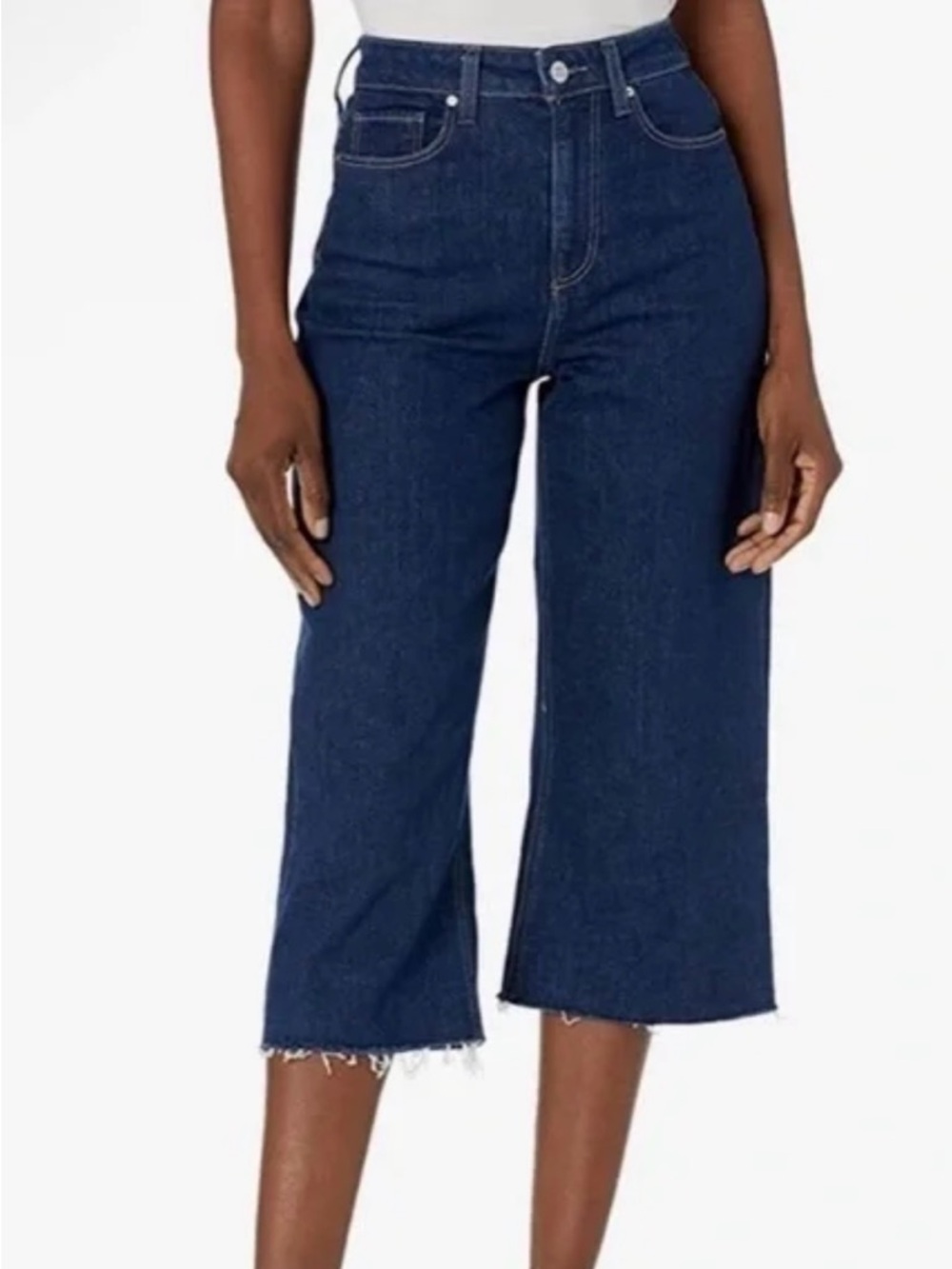 PAIGE  26”Paige Clarice Culotte Raw Wide Leg Flare Raw Hem...